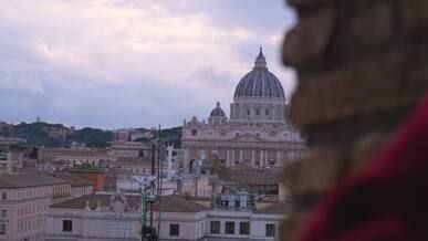 stunning view of st peter s basilica at dusk