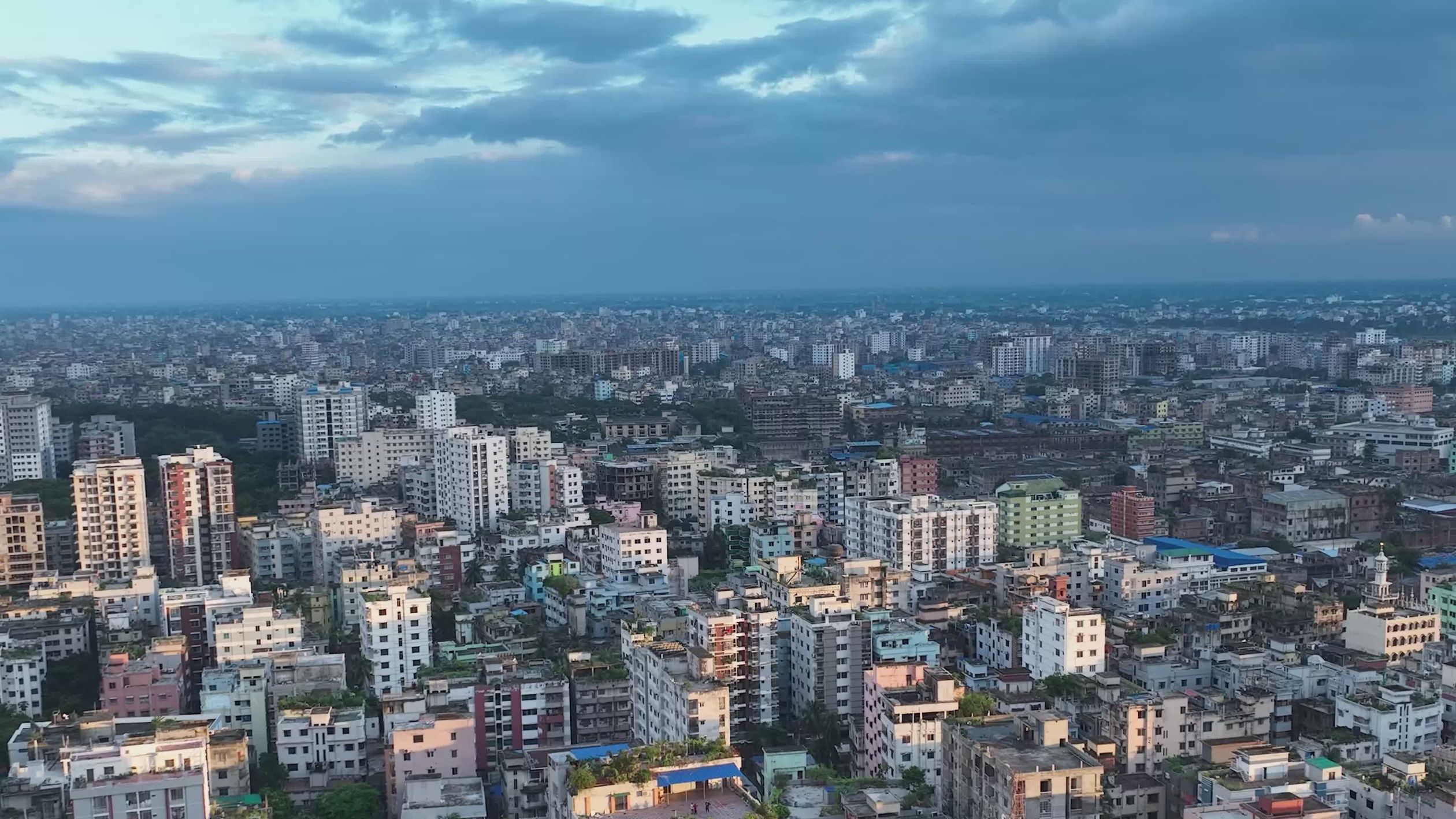 Aerial View of Dhaka Cityscape at Dusk Free Stock Video Footage ...