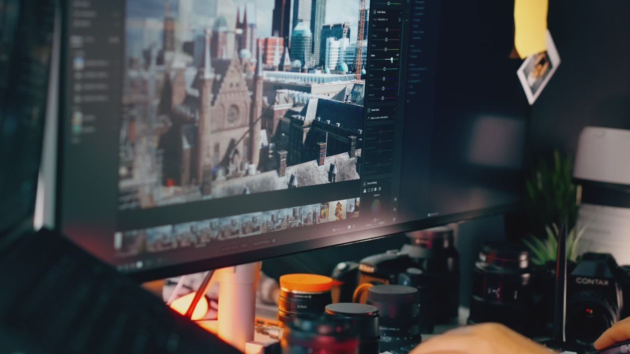 Photo Editing Computer Setup Professional Photo Editing Workstation Setup Free Stock Video Footage ...