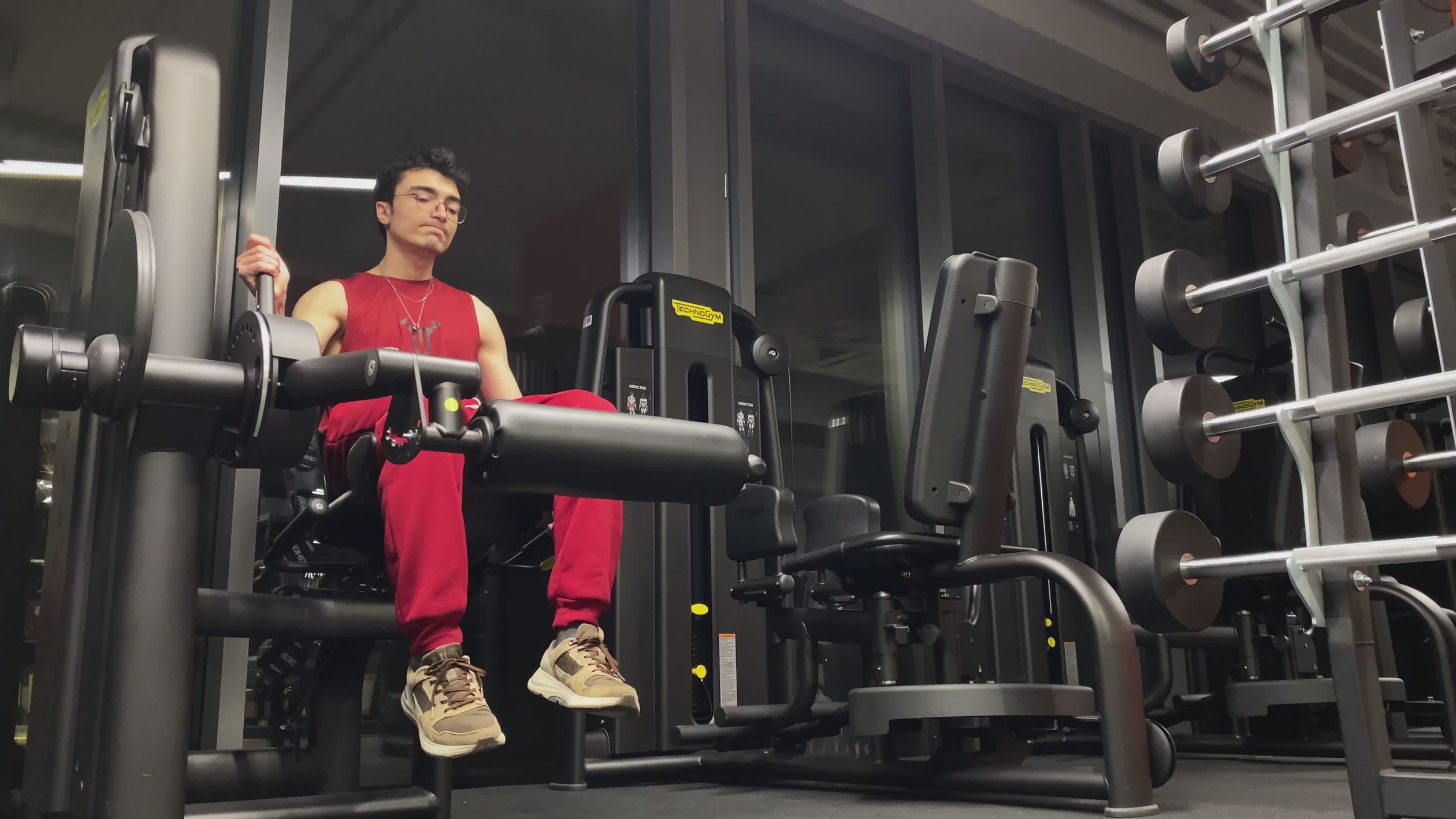 Leg Extension Video Focused Workout with Leg Extension Machine Free Stock Video Footage ...