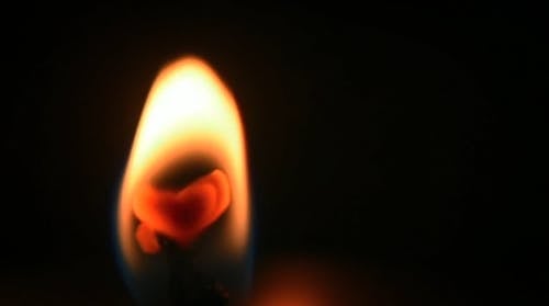 Close-up View Of A Lighted Candle