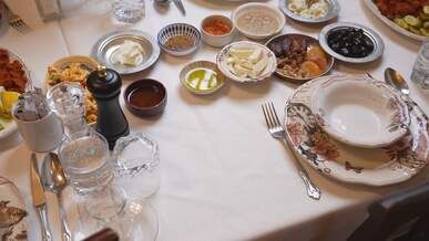 traditional family meal sharing feast