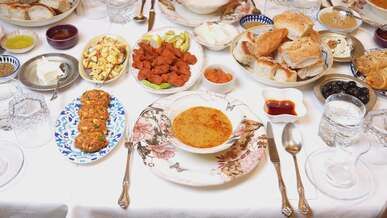 traditional festive dinner table setting