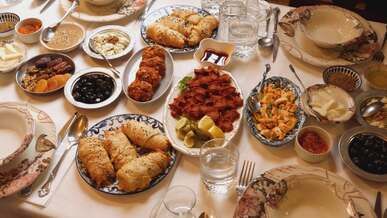delicious mediterranean breakfast spread