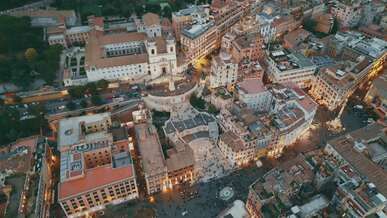 aerial view of historic rome cityscape