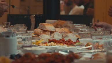 ramadan iftar table with traditional dishes