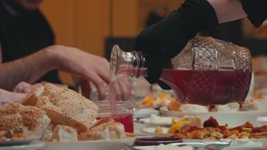 ramadan iftar gathering with traditional foods
