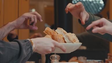 cultural iftar gathering with sharing bread