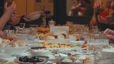 traditional iftar meal with family gathering