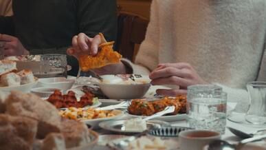 communal iftar meal during ramadan