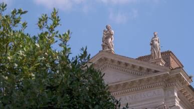 ancient roman architecture featuring sculptures