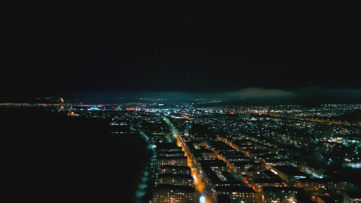 Stunning Aerial Night View of Cityscape Free Stock Video Footage ...