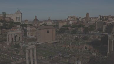 aerial view of rome s historic roman forum