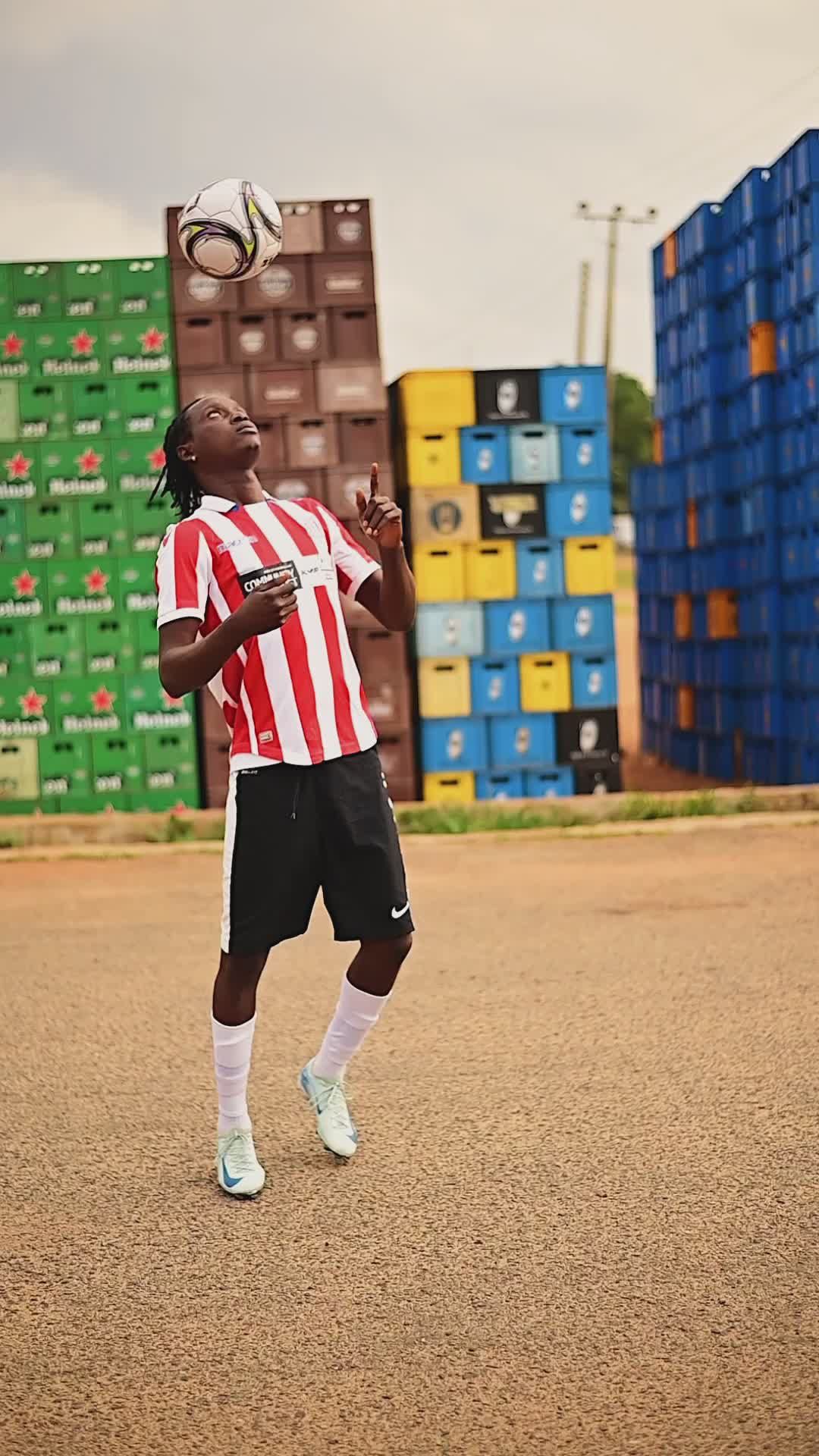 Soccer Player Juggling Ball by Shipping Containers Free Stock Video ...