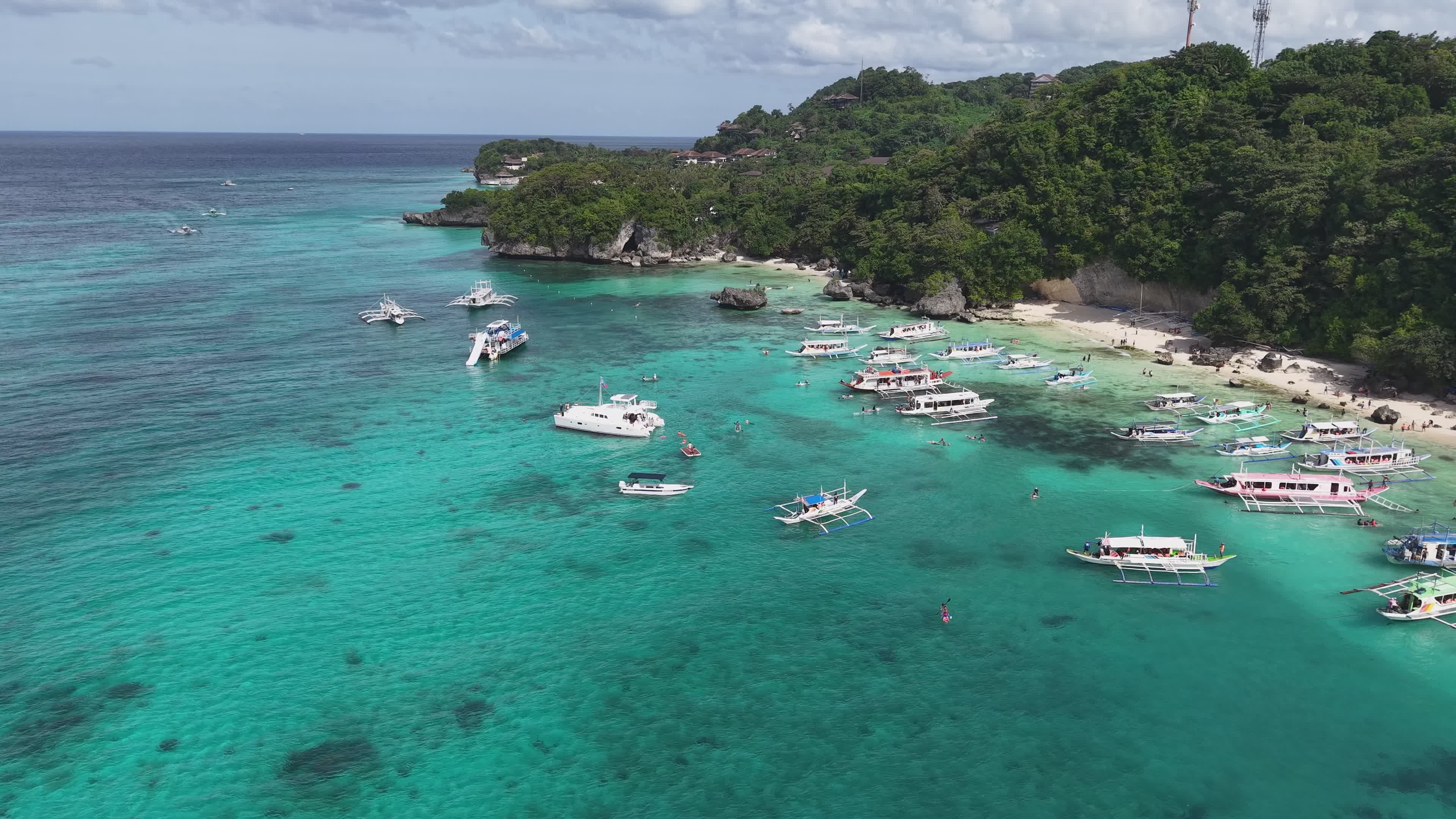 Idyllic Turquoise Waters of Boracay Beach Free Stock Video Footage ...
