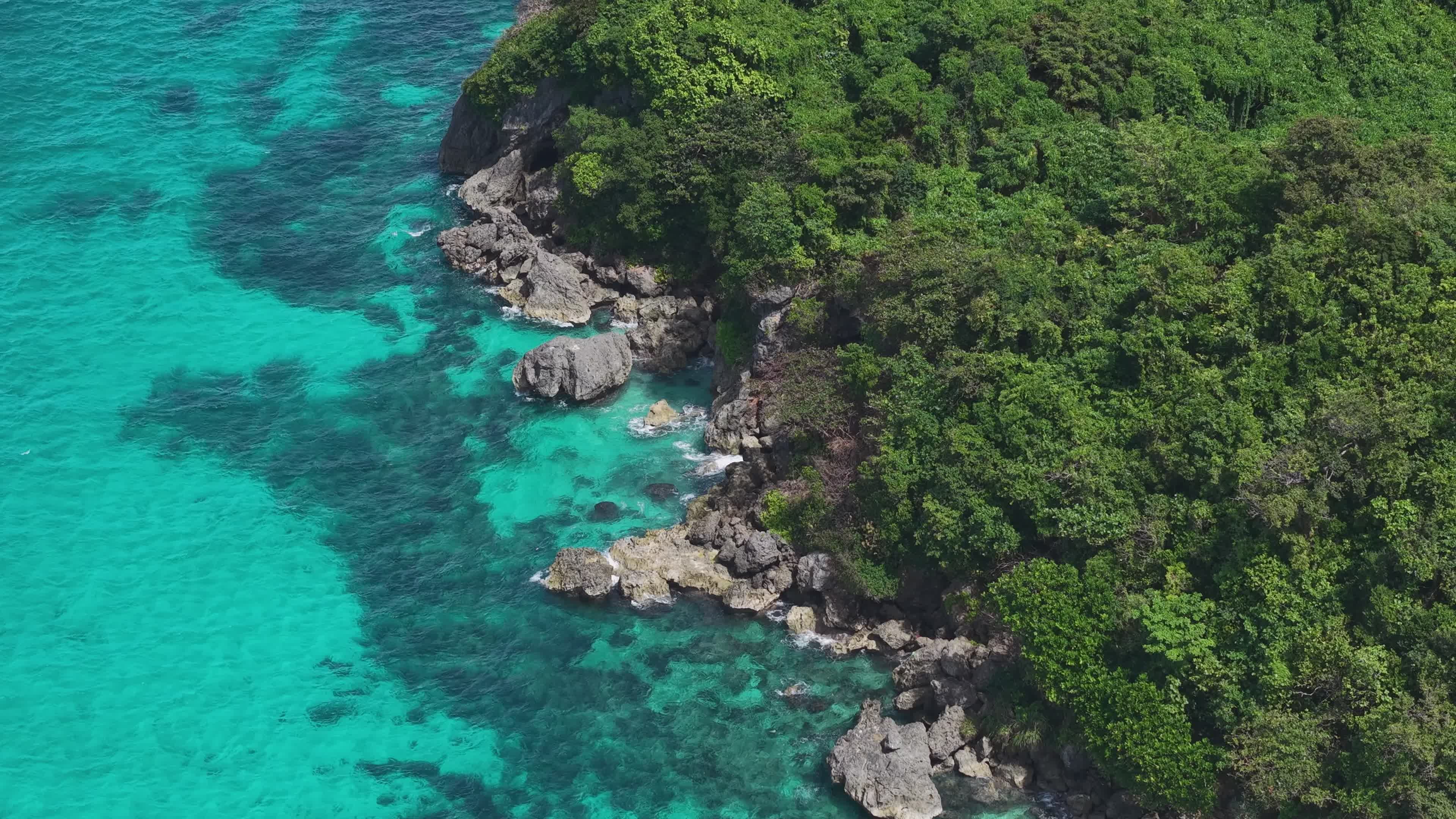 Stunning Aerial View of Tropical Island Coast Free Stock Video Footage ...