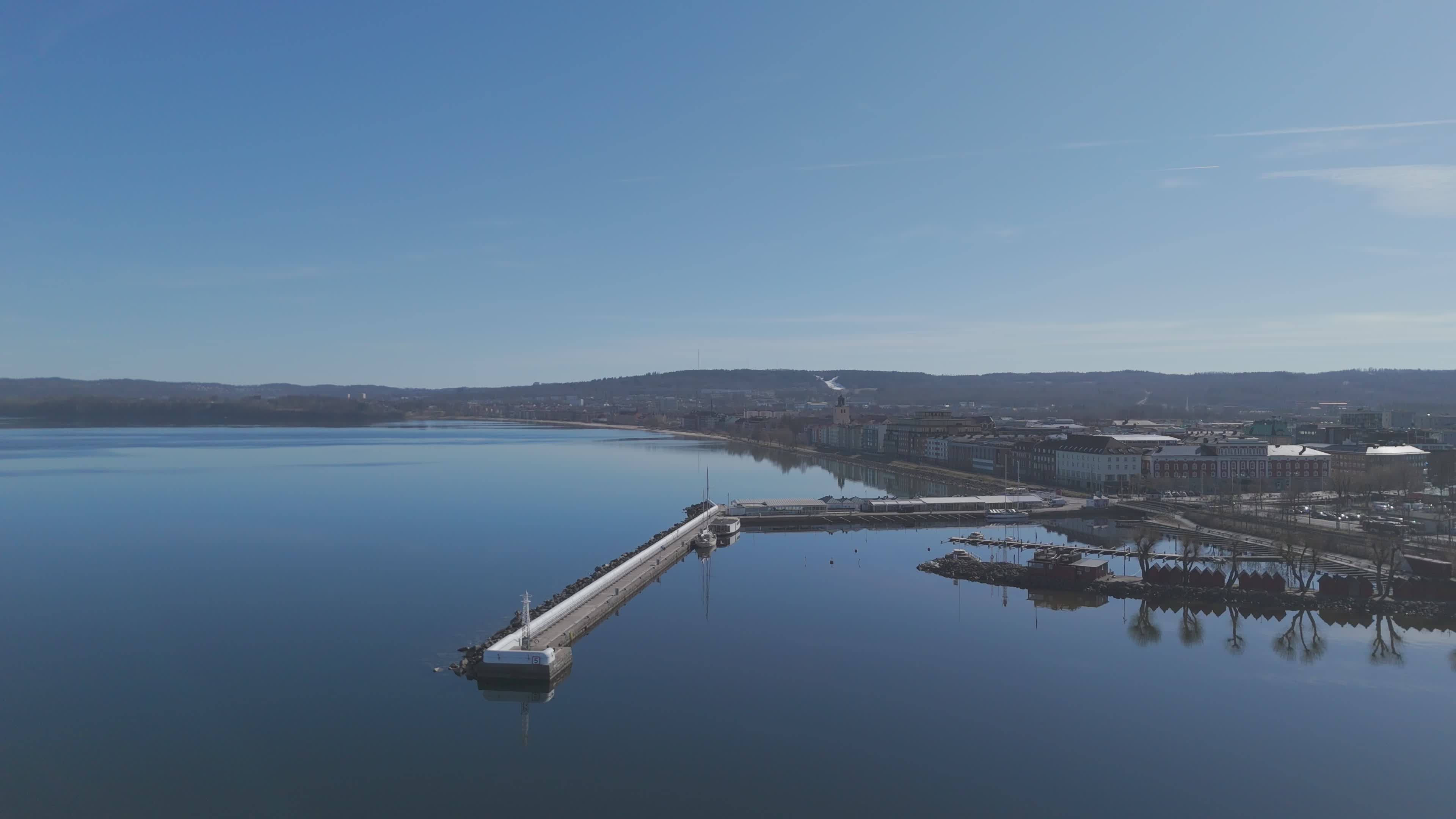 Stunning Aerial View of Coastal Harbor Free Stock Video Footage ...