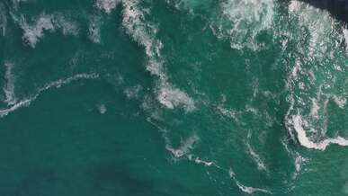spectacular aerial view of spanish cliffs and waves