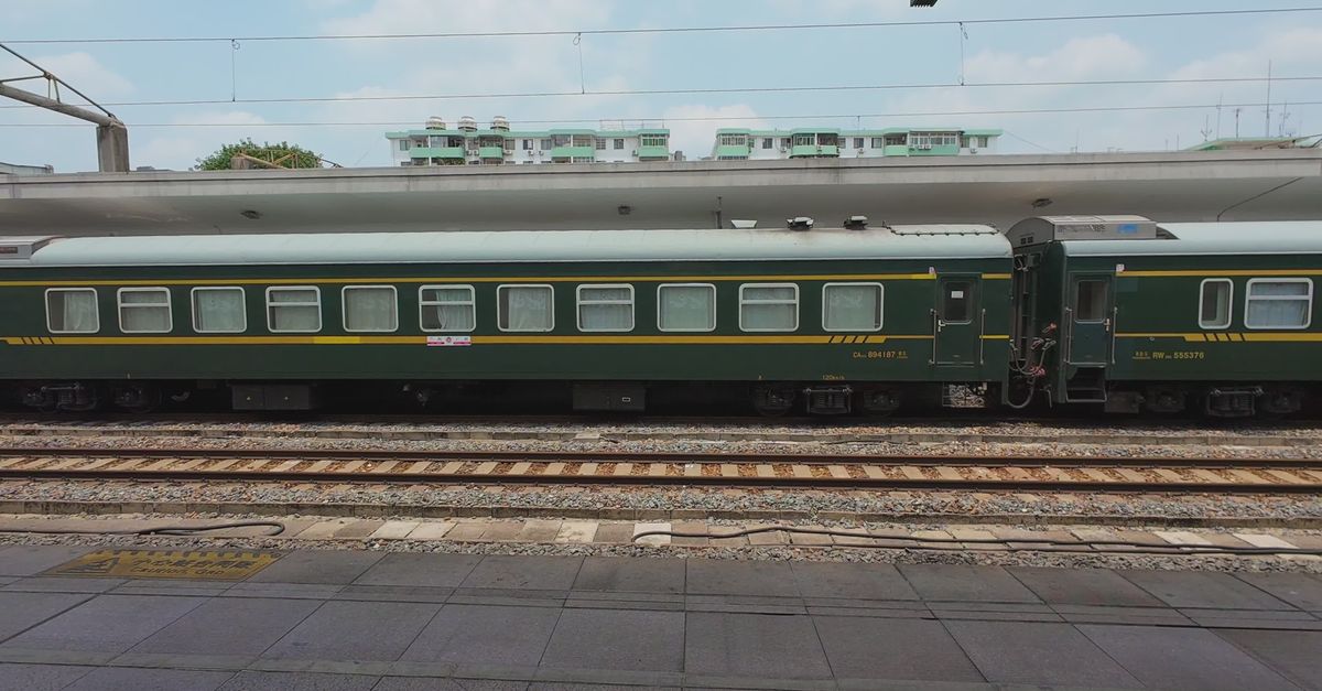Green Train Carriages at Guangzhou Railway Station Free Stock Video ...