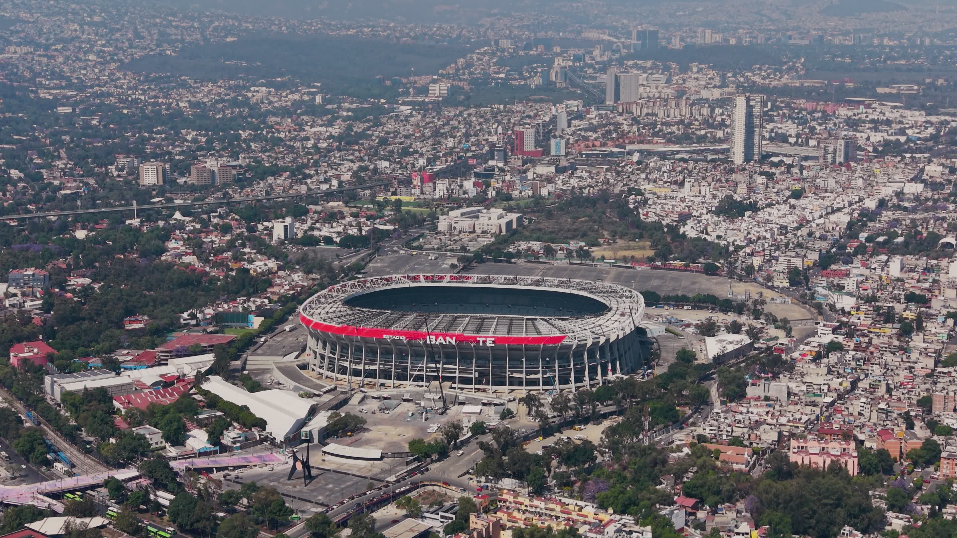 Aerial View of Estadio Azteca in Mexico City Free Stock Video Footage ...