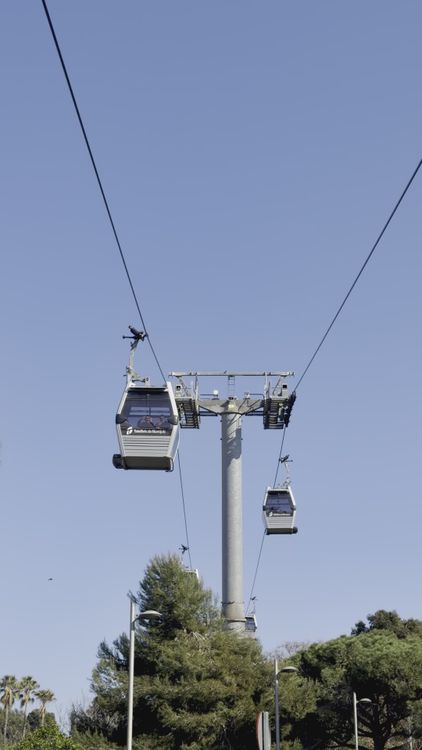 Scenic Cable Cars Against Clear Blue Sky Free Stock Video Footage ...