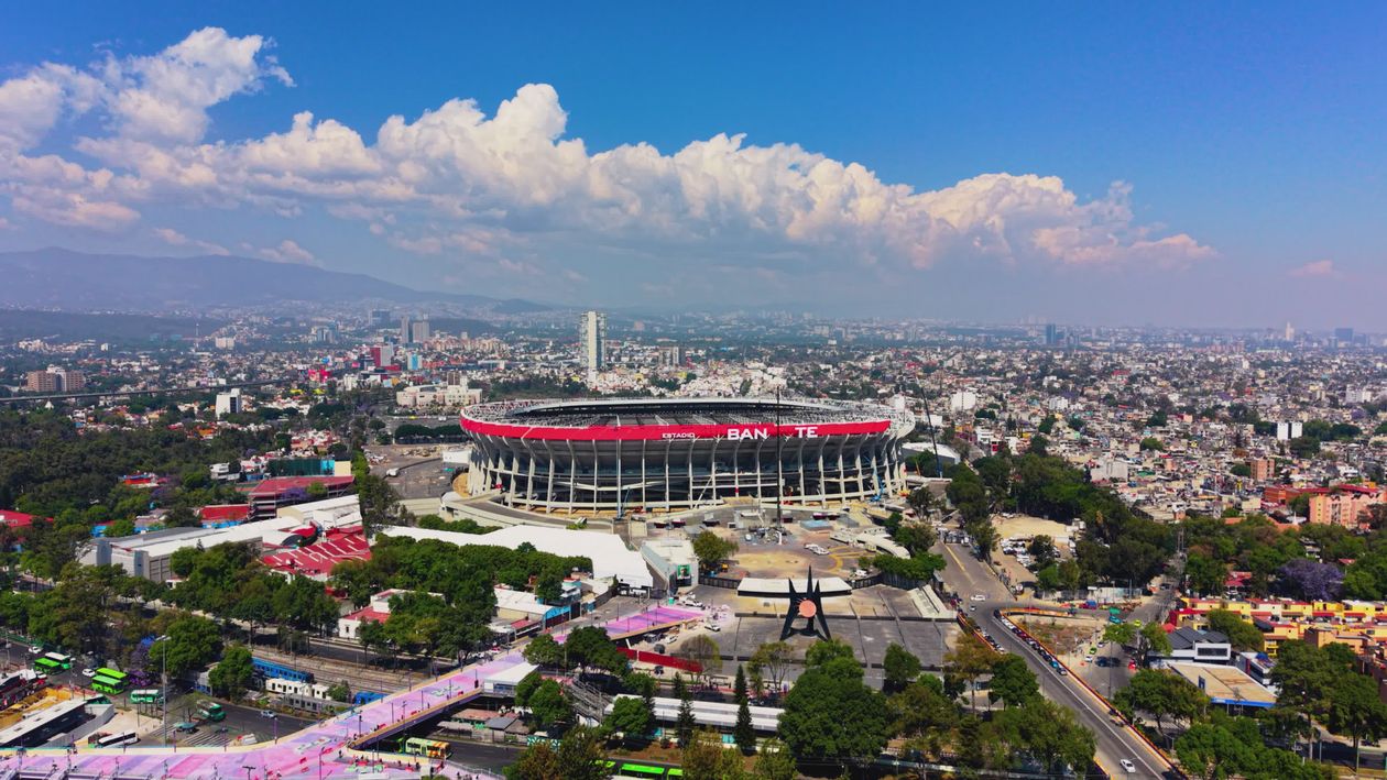 Aerial View of Estadio Azteca in Mexico City Free Stock Video Footage ...