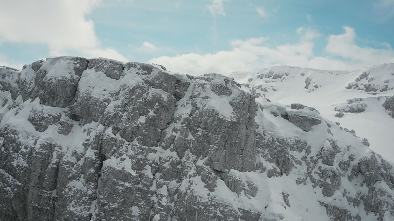 Breathtaking Aerial View of Snowy Mountain Peaks Free Stock Video ...