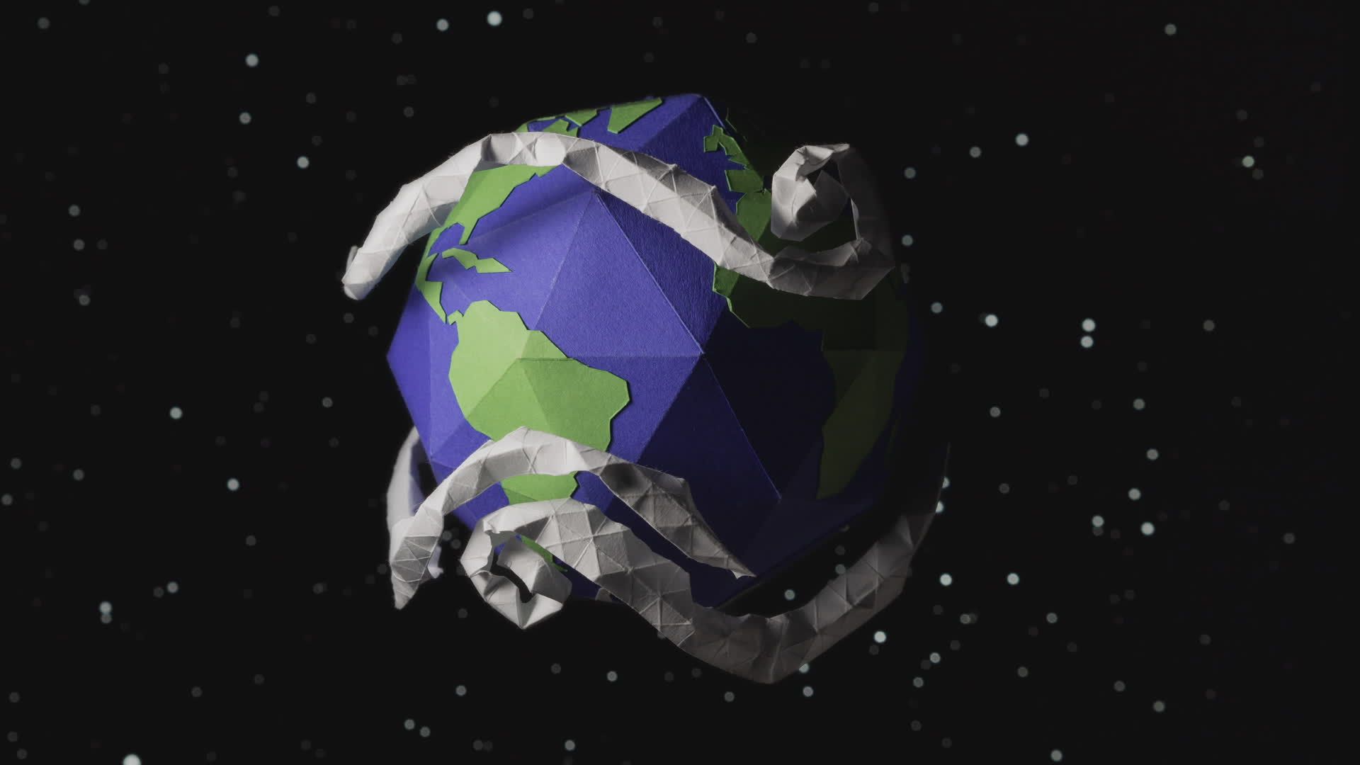 Seamless Origami Earth Rotation Animation Free Stock Video Footage ...
