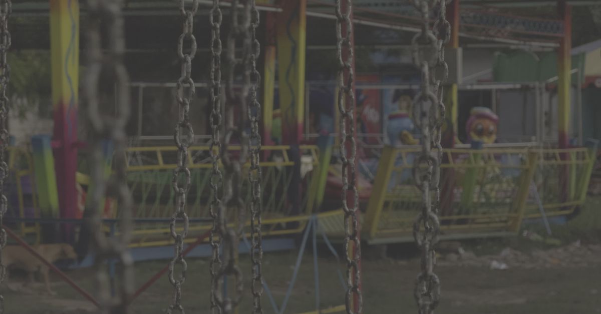 Tramre Swing Ride Colorful Empty Swing Ride at Amusement Park Free Stock Video Footage ...