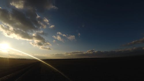 Vue Du Coucher De Soleil En Mode Timelapse