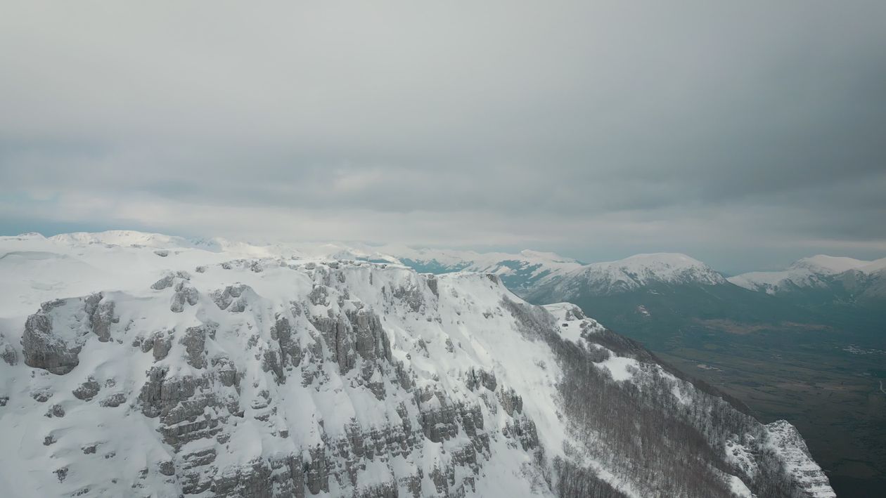 Aerial View of Snowy Mountain Landscape Free Stock Video Footage ...