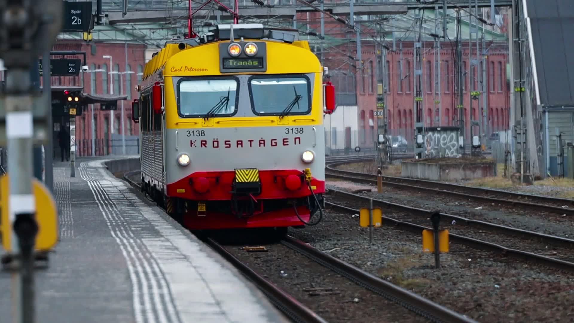 Colorful Train at European Train Station Platform Free Stock Video ...
