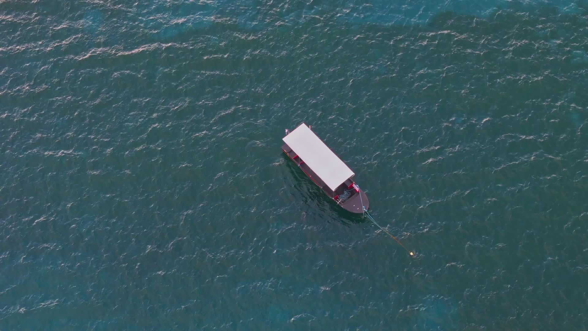 Serene Aerial View of Boat in Tropical Waters Free Stock Video Footage ...