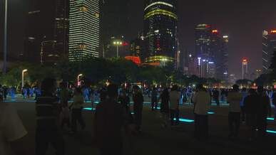 guangzhou nightlife in lively cityscape