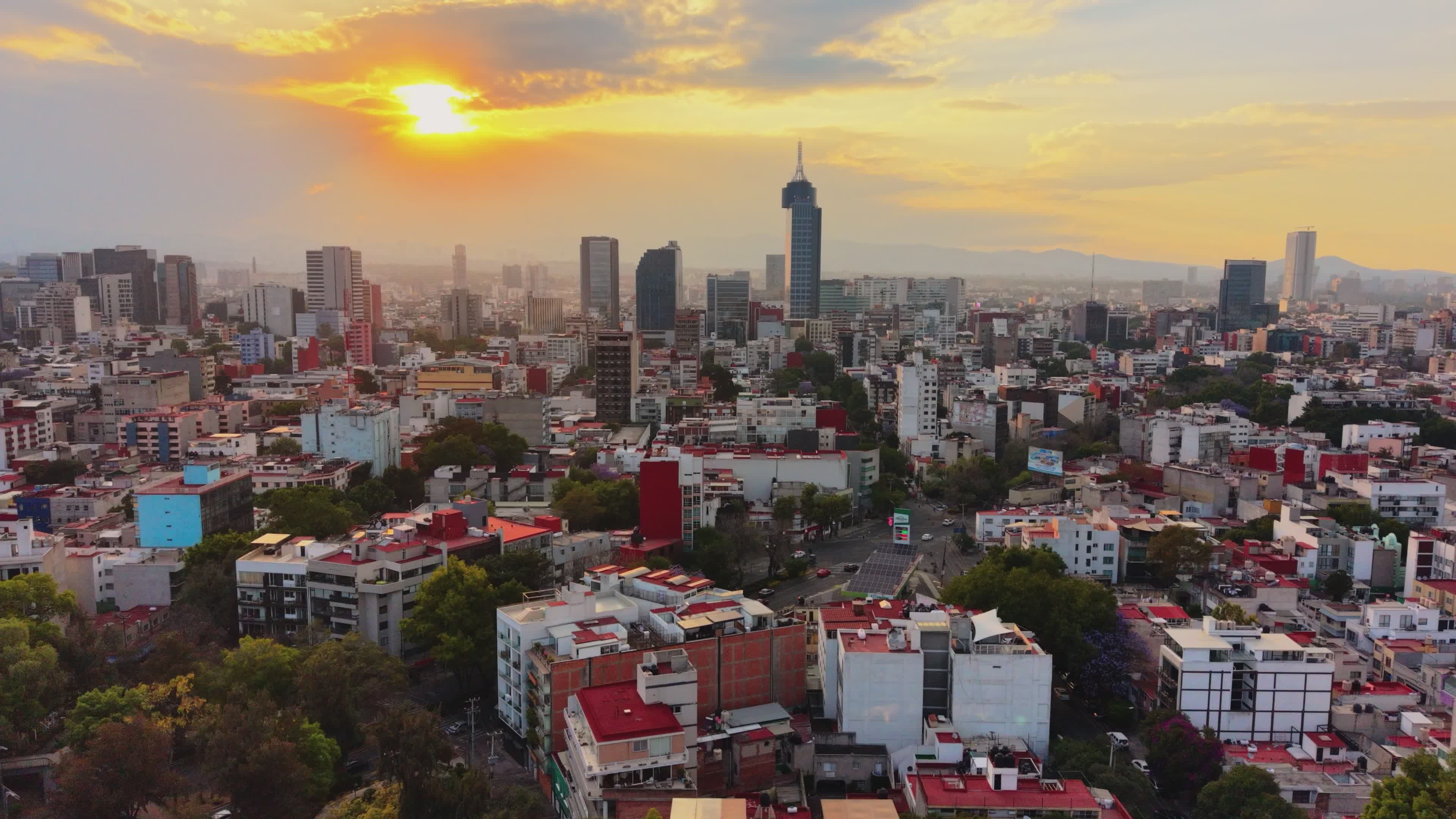 Stunning Mexico City Sunset Aerial View Free Stock Video Footage ...