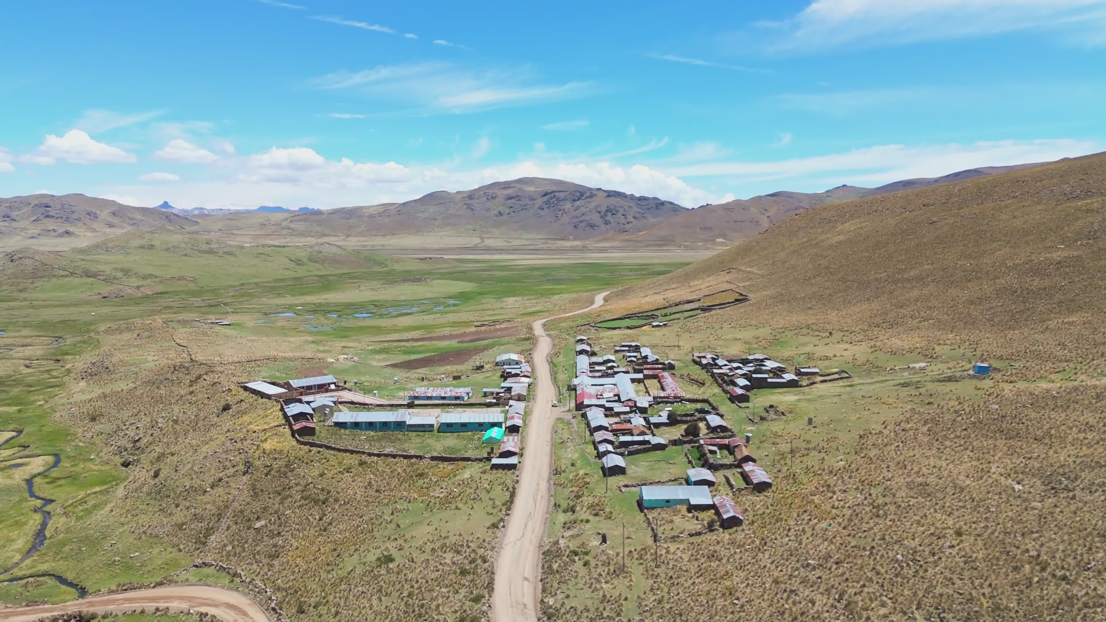 Aerial View of Rural Peruvian Highlands Village Free Stock Video ...