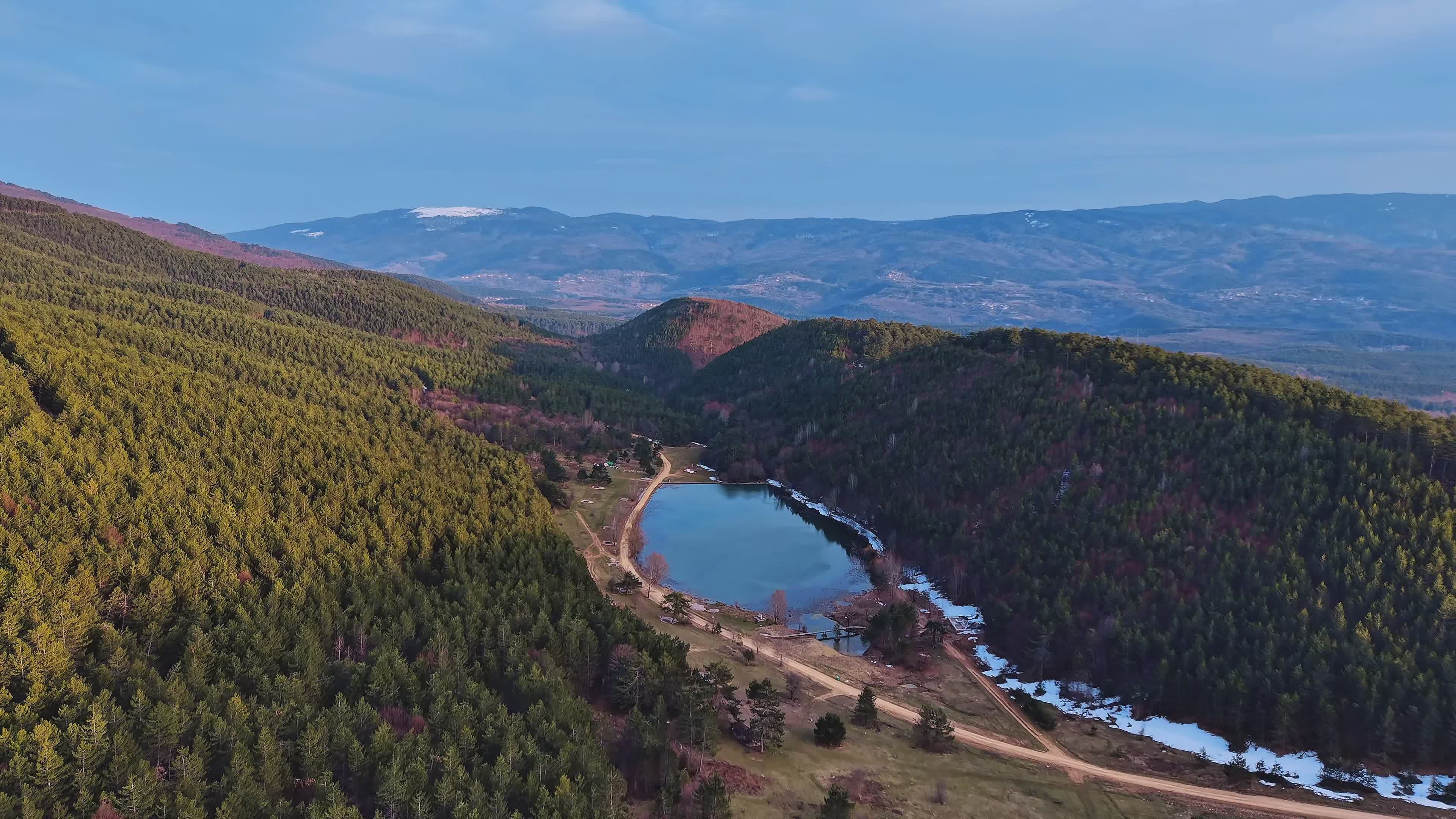 Serene Aerial View of Forest and Lake Free Stock Video Footage, Royalty ...