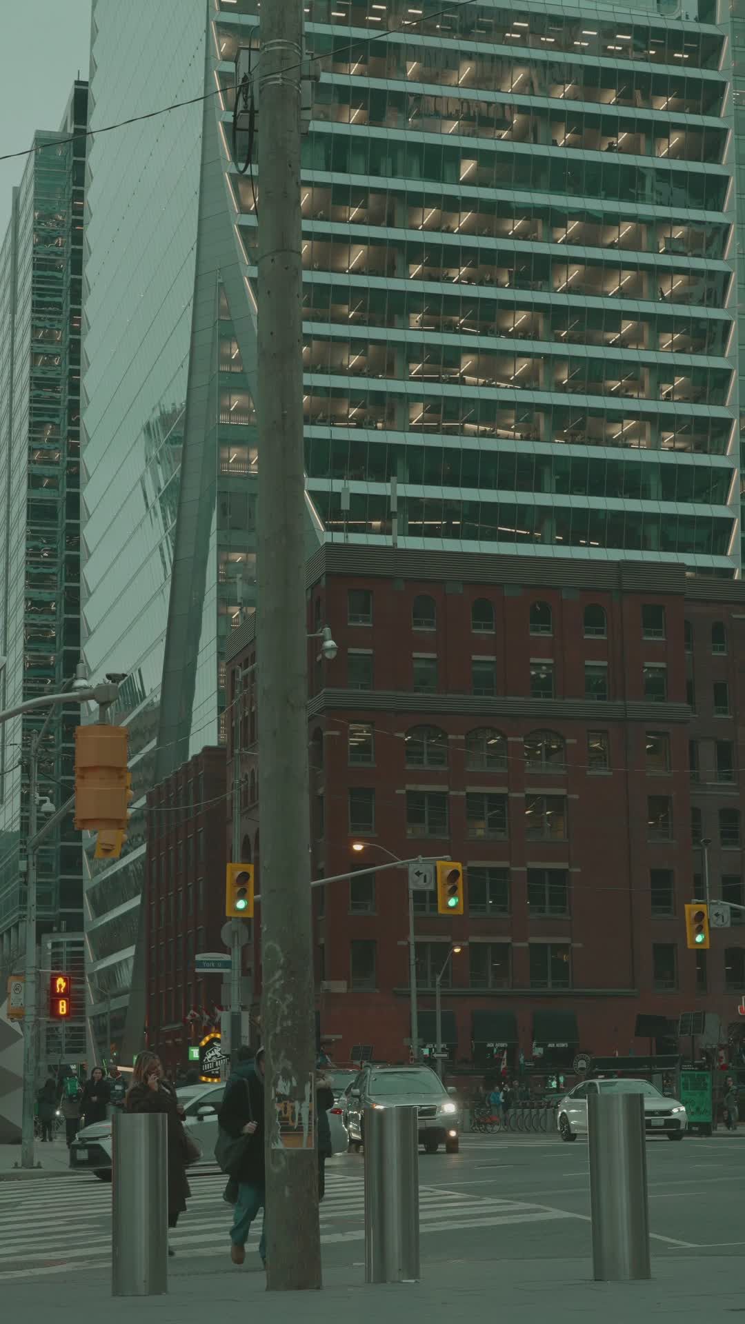 Dynamic Urban Street Scene in Downtown Toronto Free Stock Video Footage ...