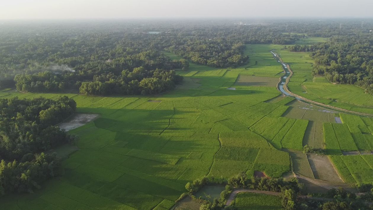 Scenic Aerial View of Lush Green Farmland Free Stock Video Footage ...