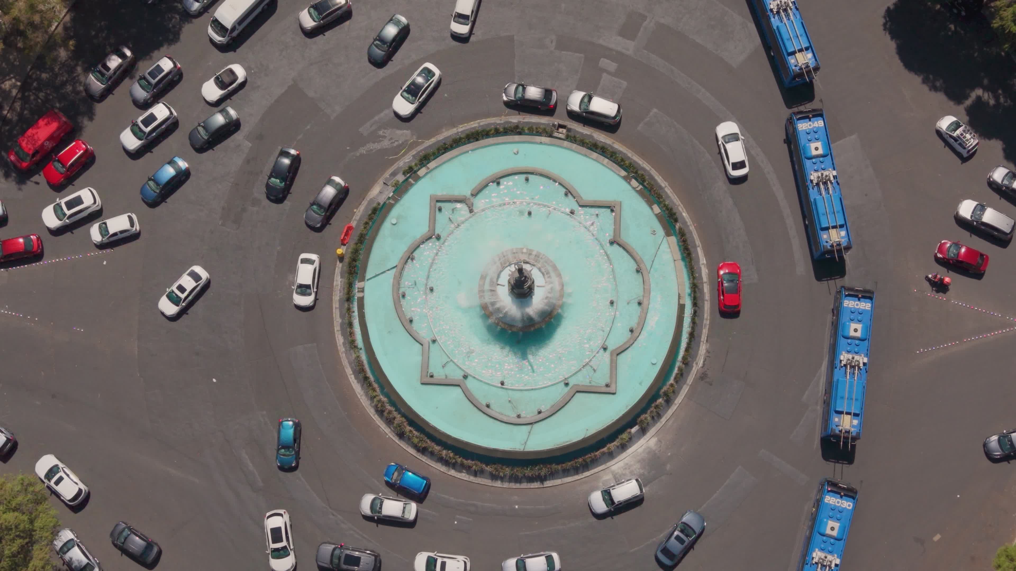 Aerial View of Mexico City Fountain Roundabout Free Stock Video Footage ...
