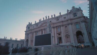 timelapse of st peter s basilica at twilight
