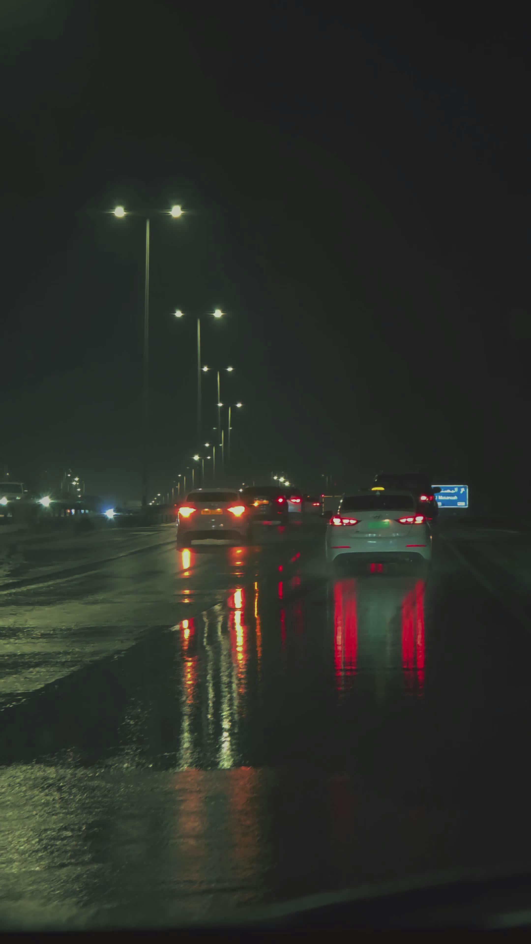 rainy night highway traffic scene 36820213