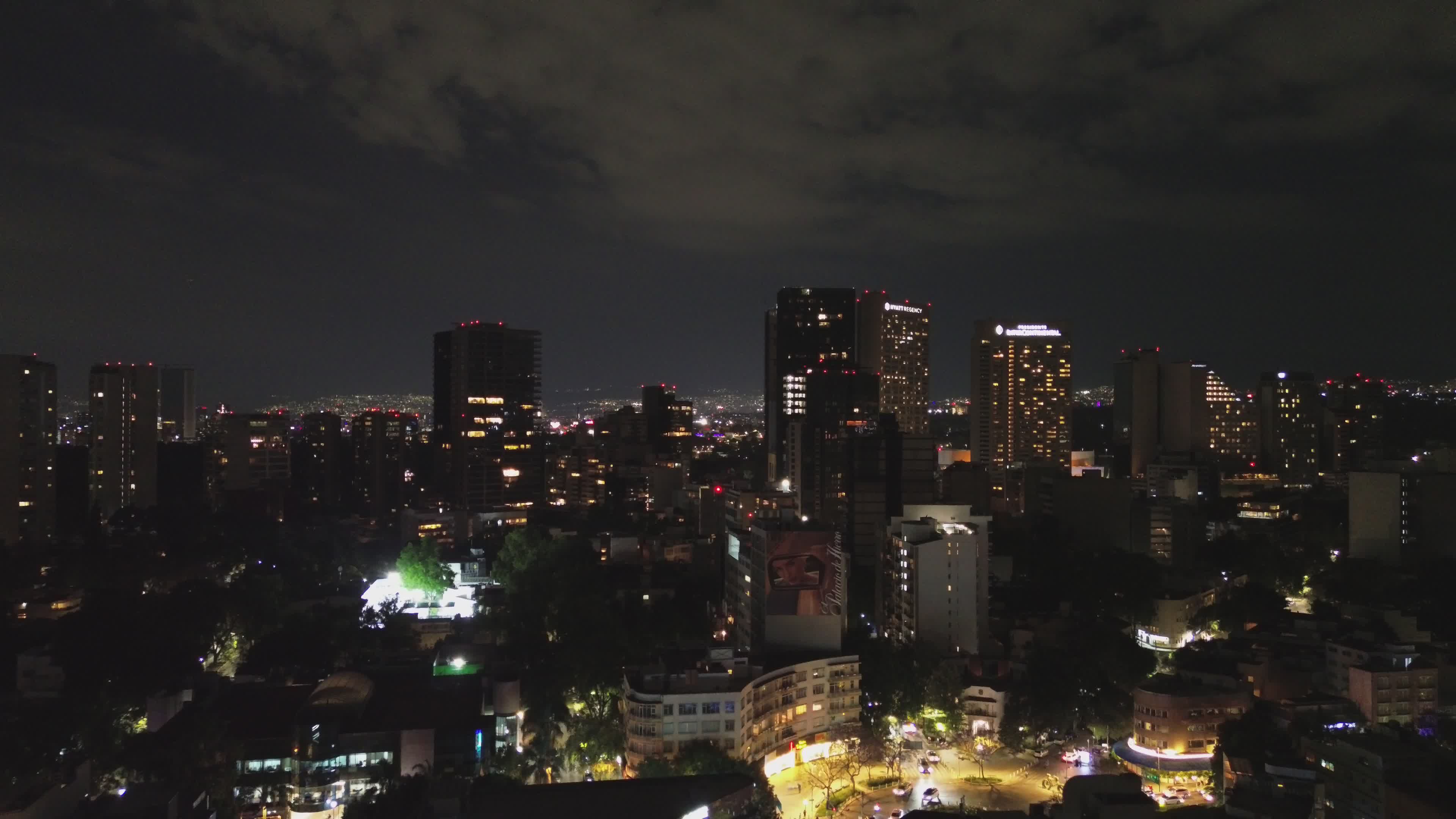 Night Aerial View of City Skyscrapers Free Stock Video Footage, Royalty ...