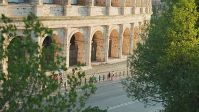 stunning view of the roman colosseum in summer