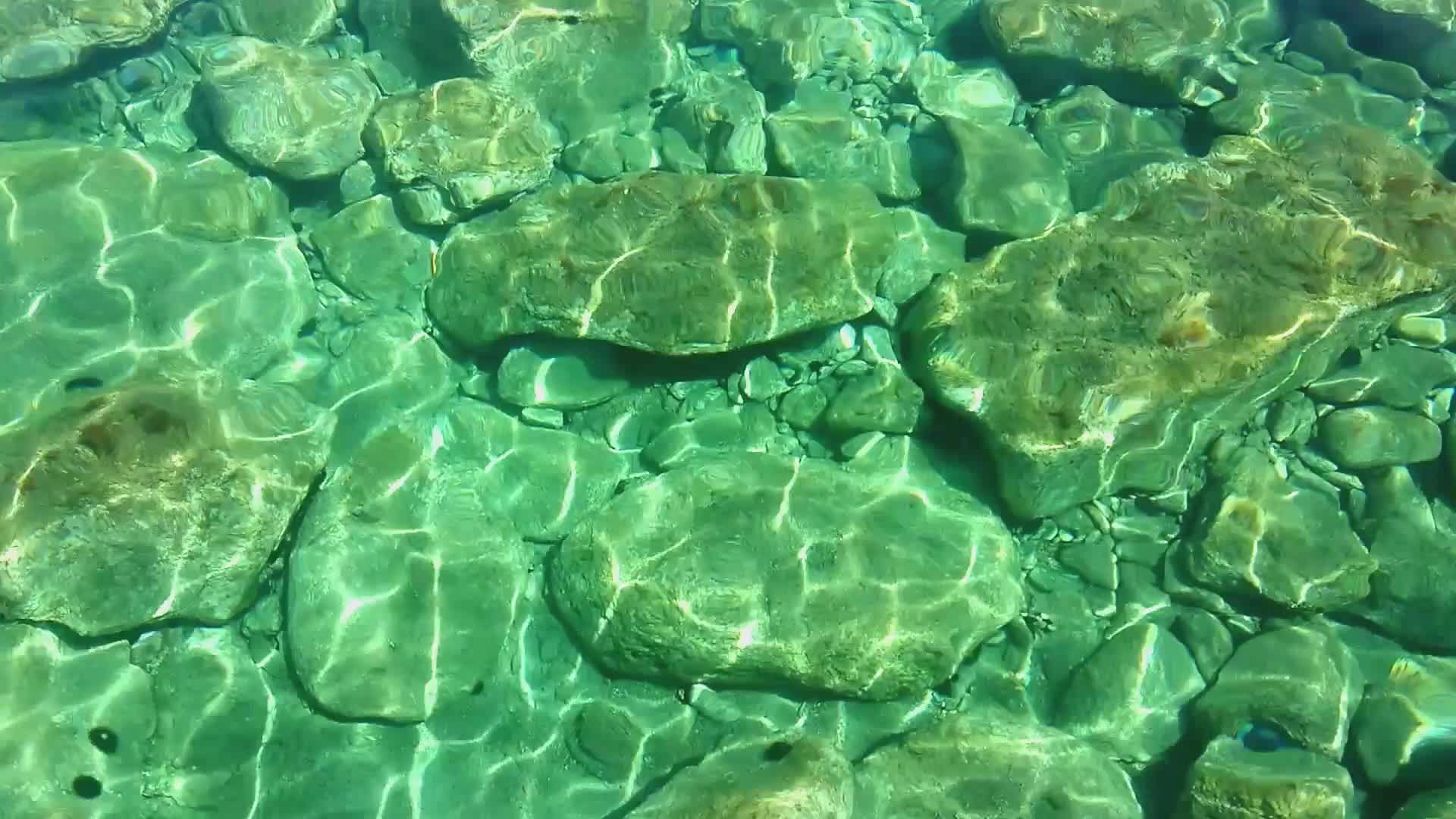 Crystal Clear Shallow Waters with Rocks Free Stock Video Footage ...