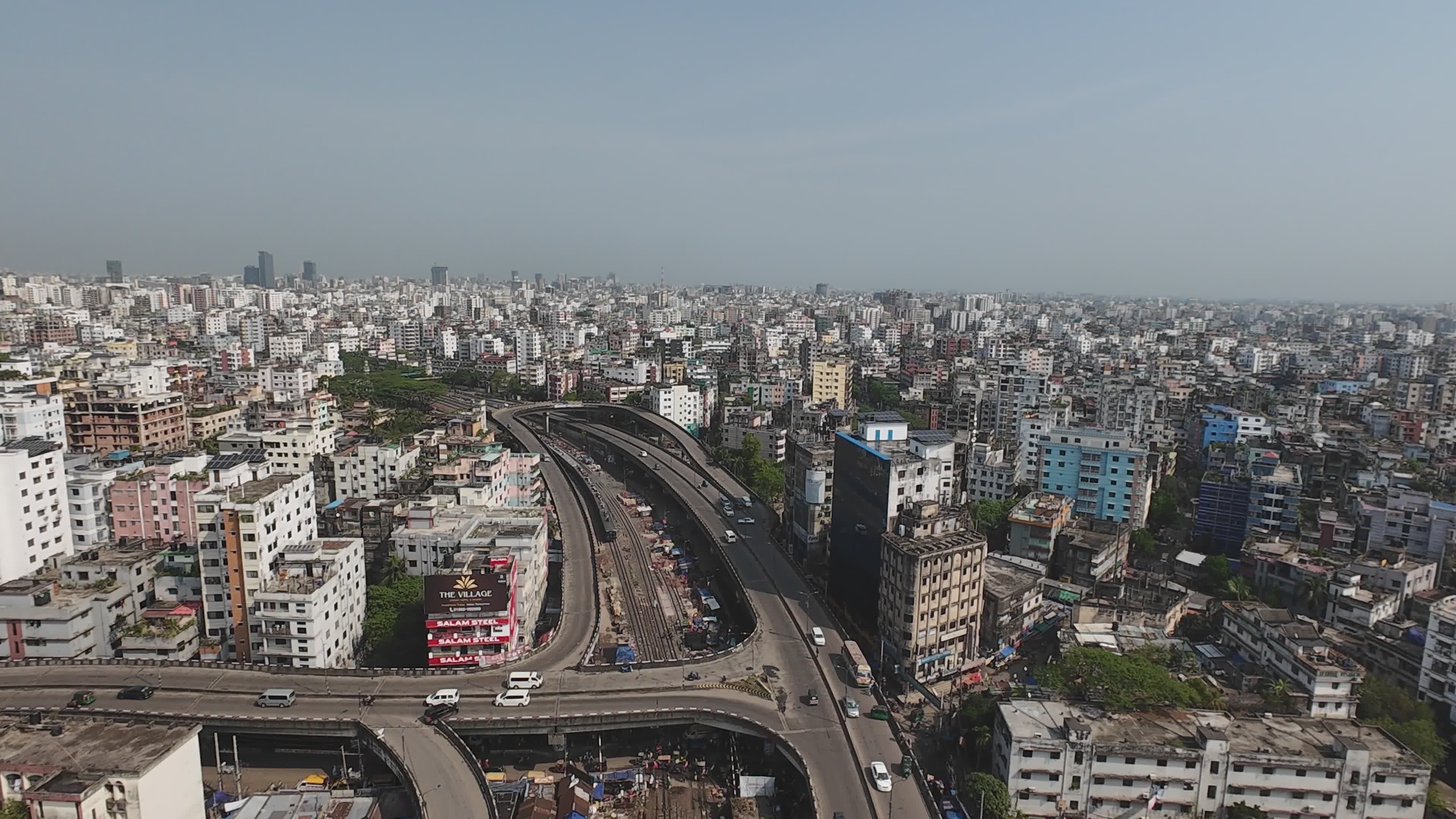 Aerial View of Urban Dhaka Cityscape Free Stock Video Footage, Royalty ...