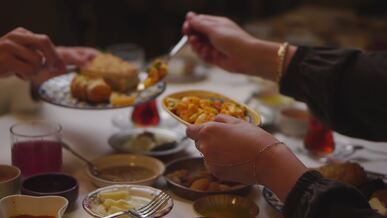 gathering for a traditional ramadan meal