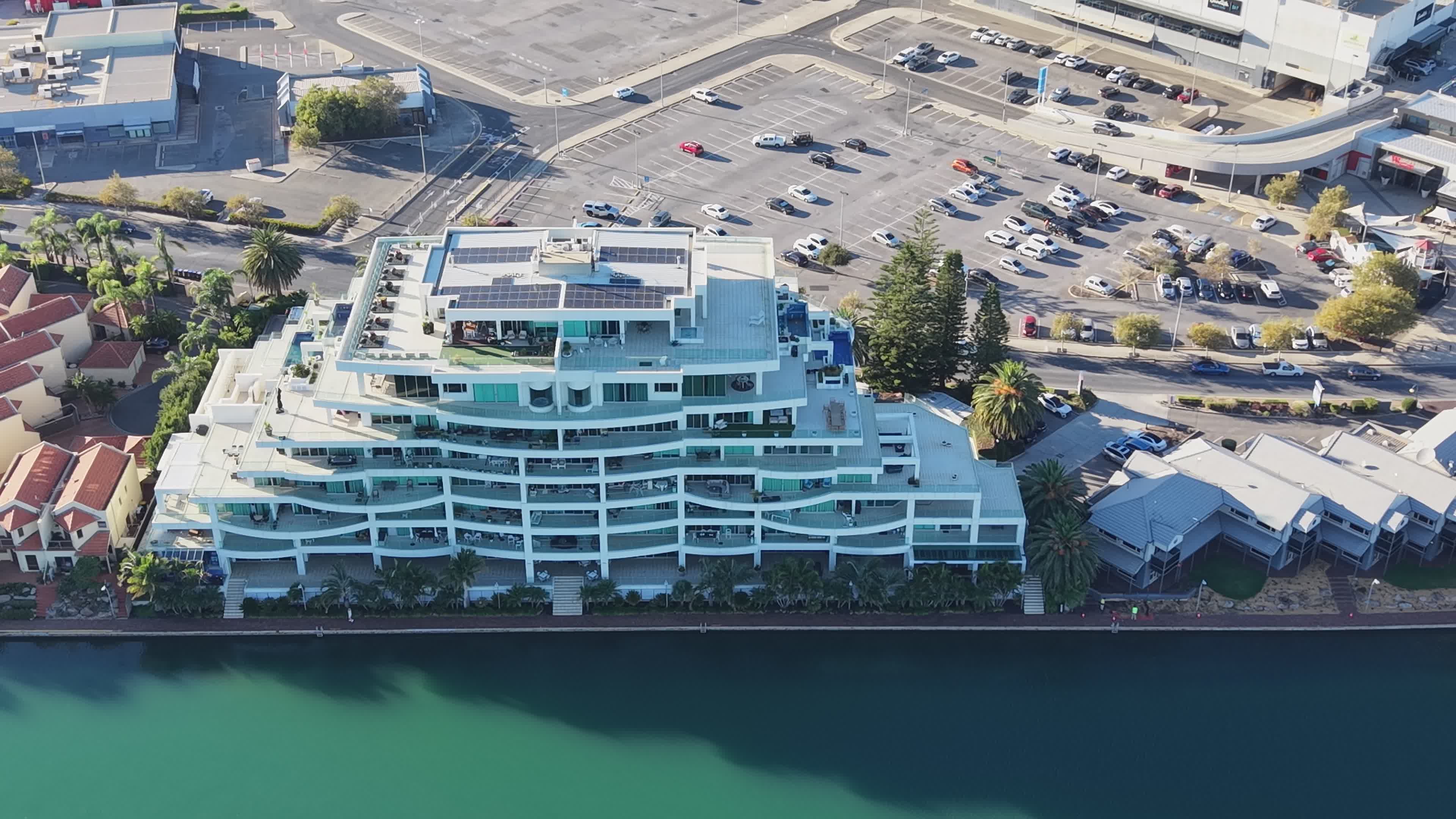 Aerial View of Luxury Waterfront Architecture Free Stock Video Footage ...