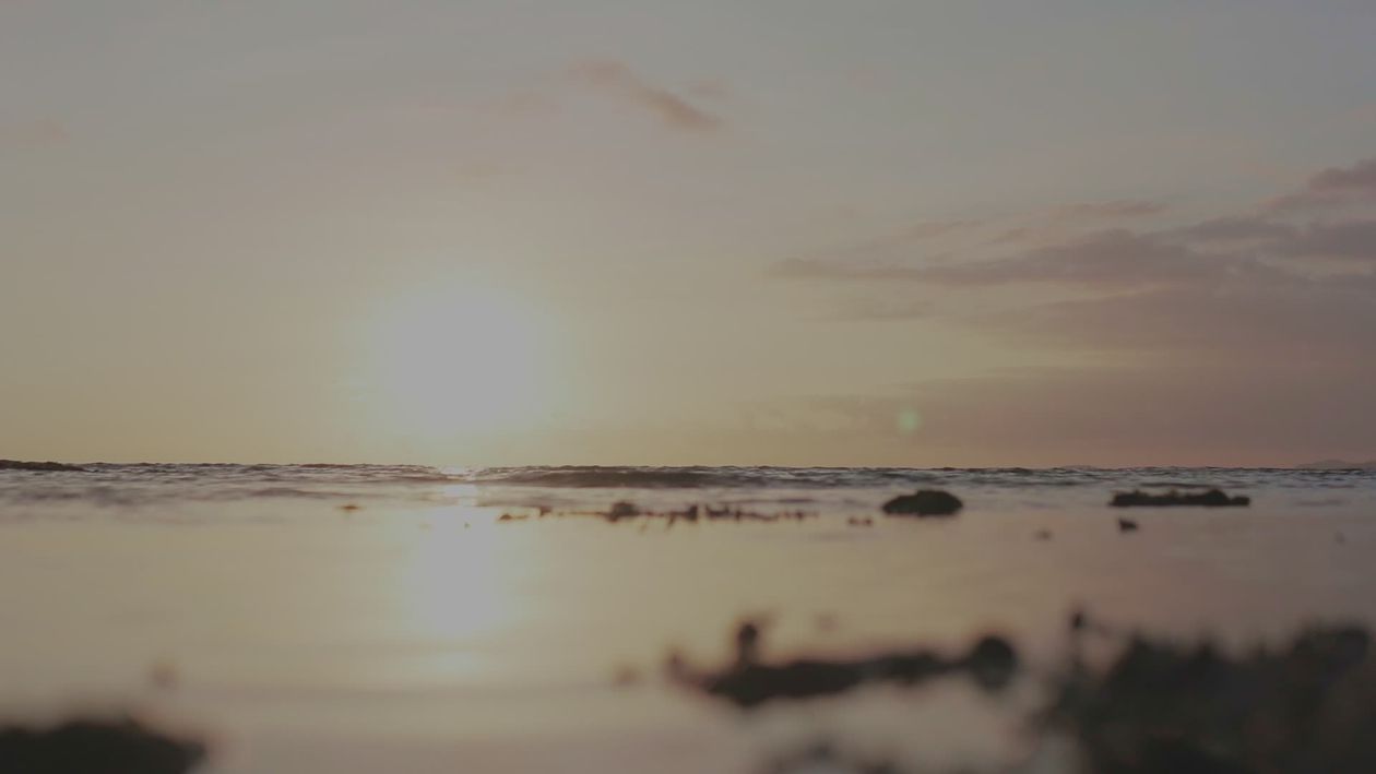 Serene Beach Sunset with Gentle Waves Free Stock Video Footage, Royalty ...