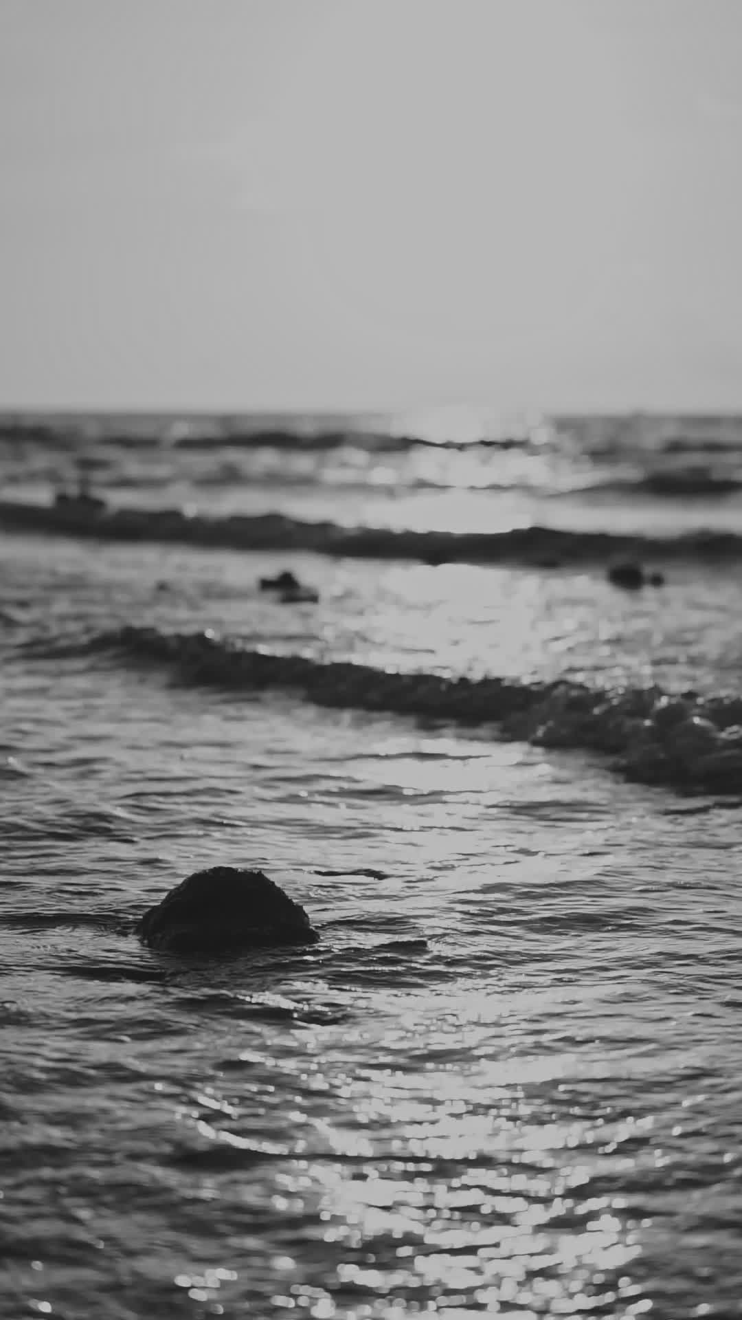 serene ocean waves at dusk 36906475